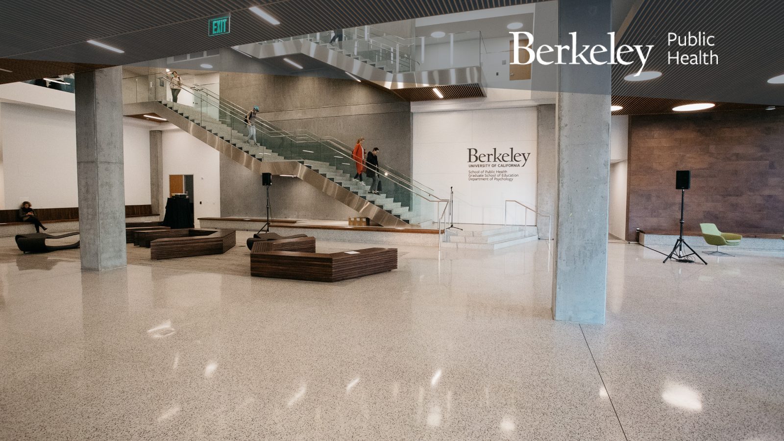A wide shot of the building lobby at Berkeley Way West.