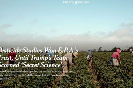 EHS faculty in NYT: pesticide studies won EPA’s trust, until Trump’s team scorned ‘secret science’