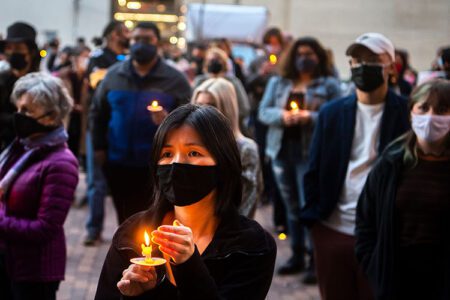Anti-Asian racism candlelight vigil
