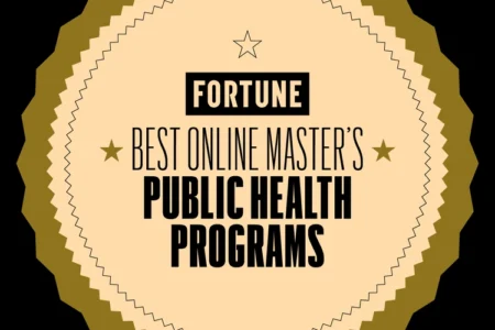 Seal of approval graphic with text "Fortune Best Online MPH Programs"